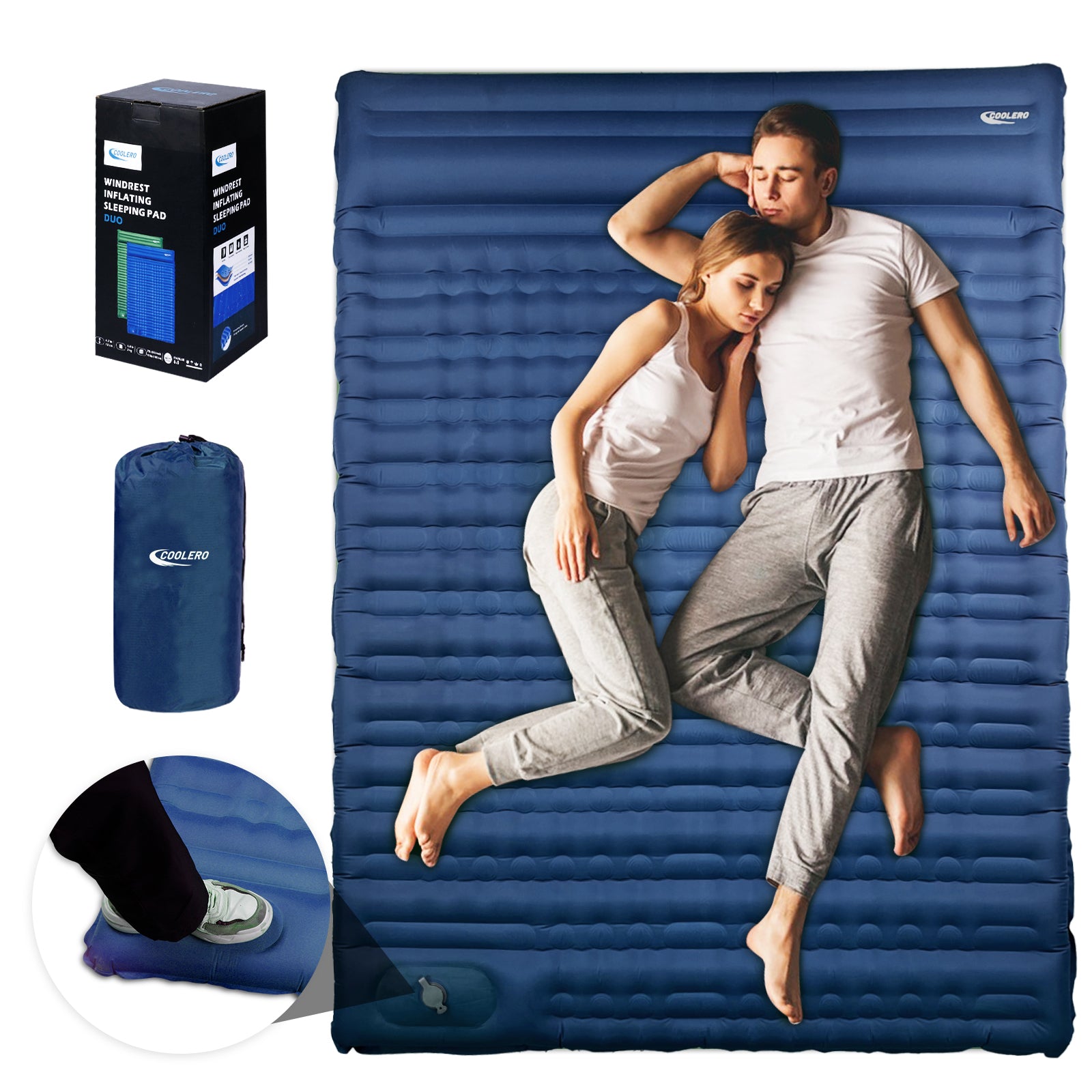 Windrest Double Inflatable Sleeping Pad, front package