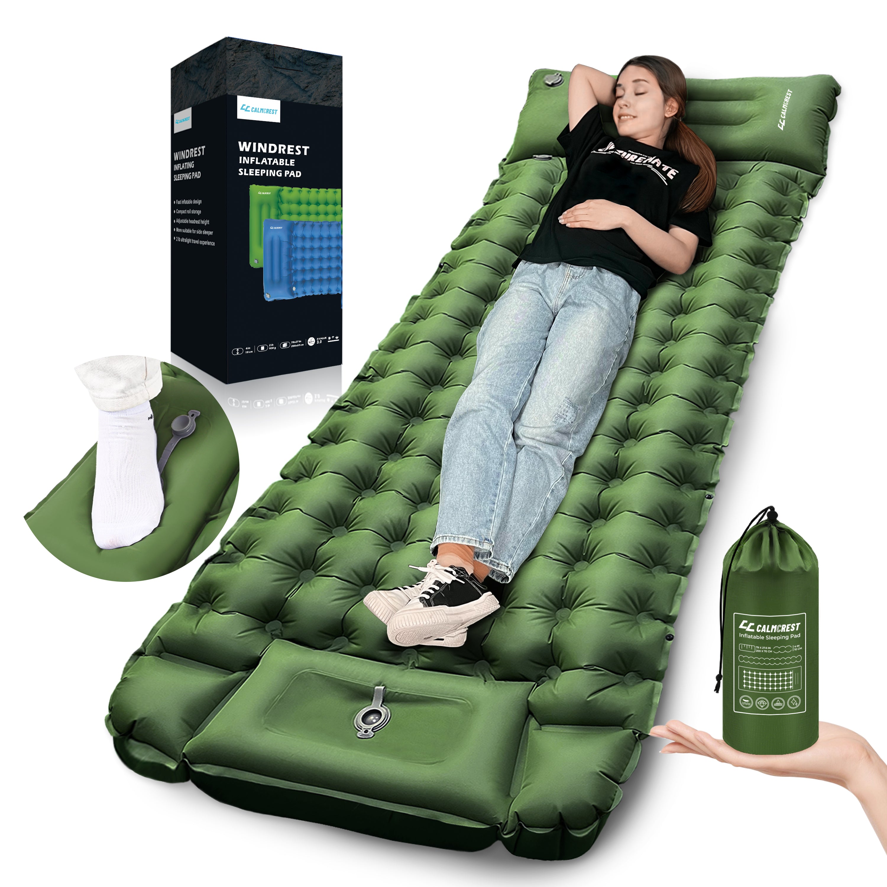 Windrest™ Camping Inflatable Sleeping Pad