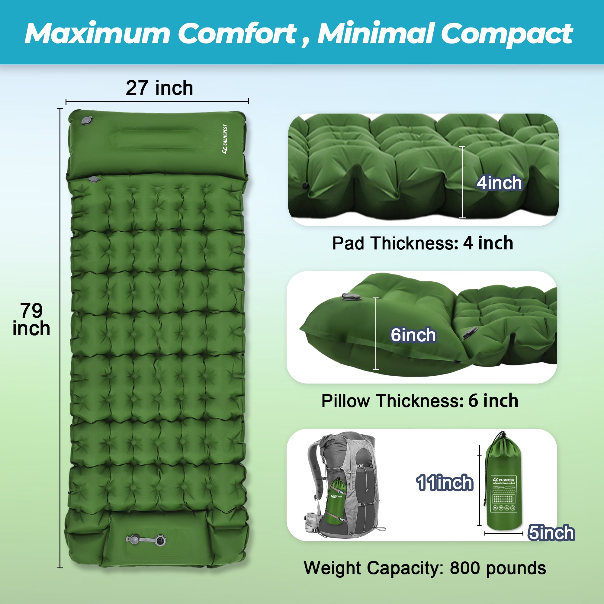 Windrest™ Camping Inflatable Sleeping Pad