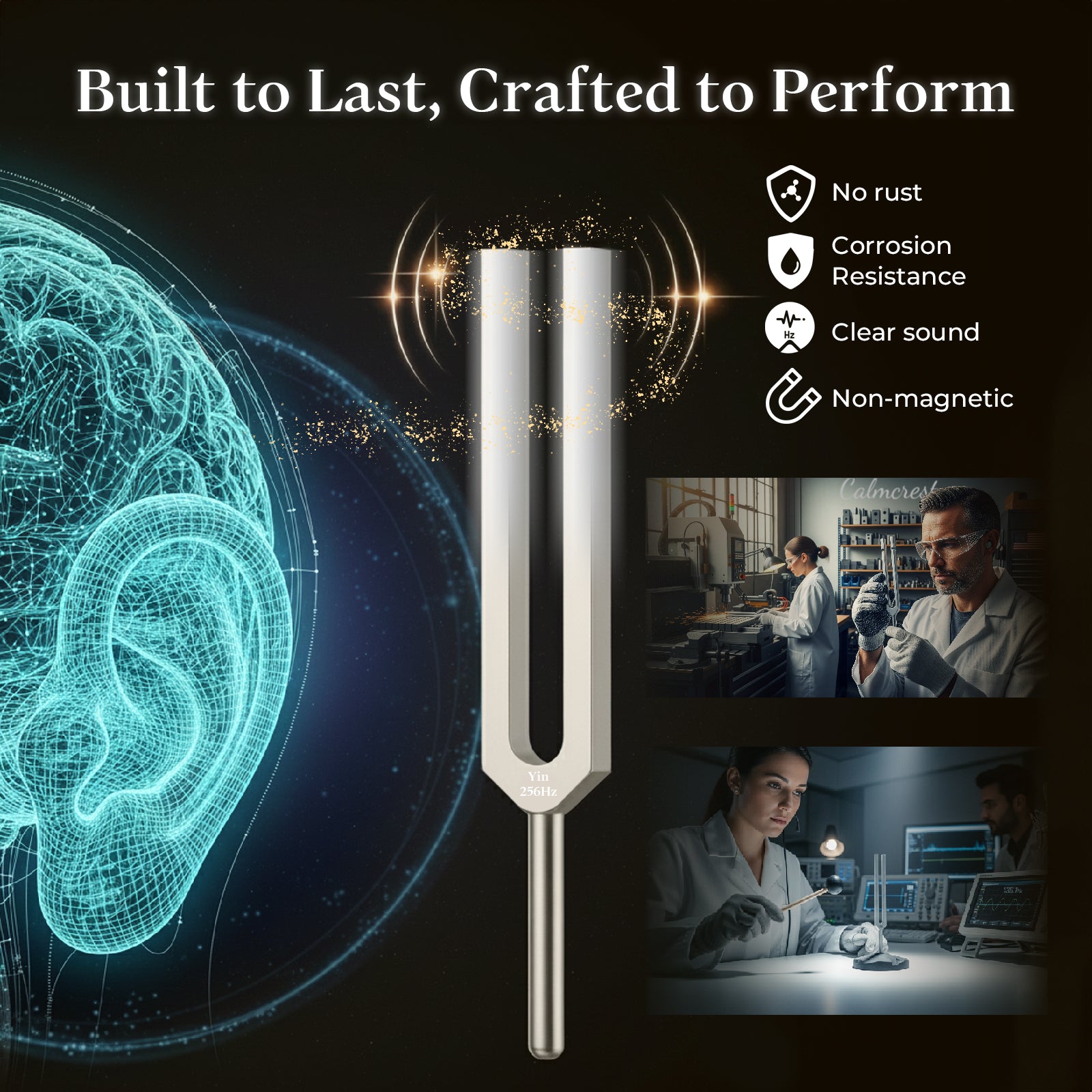 Tuning Forks for Healing Set with 7 Chakras Guide Cards (128Hz, 136.1Hz, 256Hz, 384Hz) – Weighted & Unweighted Premium Tuning Forks for Sound Therapy, Energy Balancing, Meditation & Chakra Healing