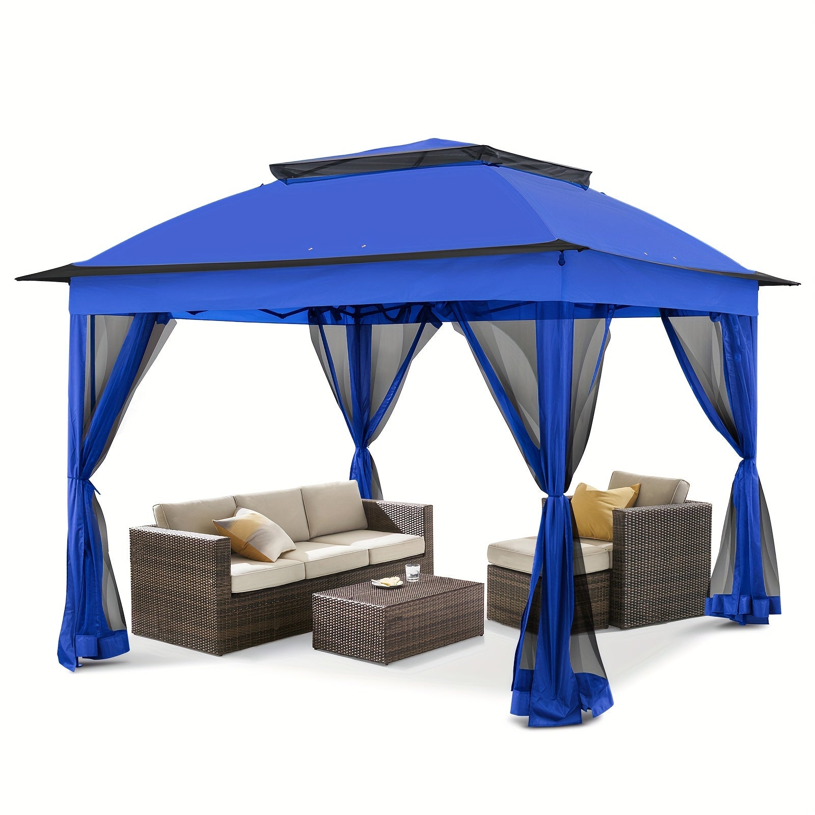 Pop-Up Gazebo Shelter with Screen Wall Panels