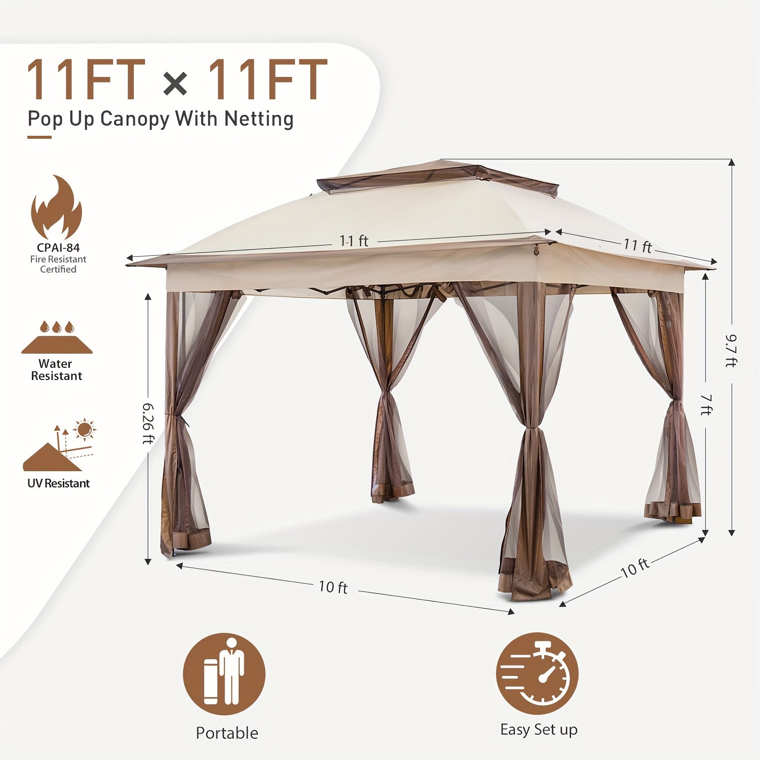 Pop-Up Gazebo Shelter with Screen Wall Panels